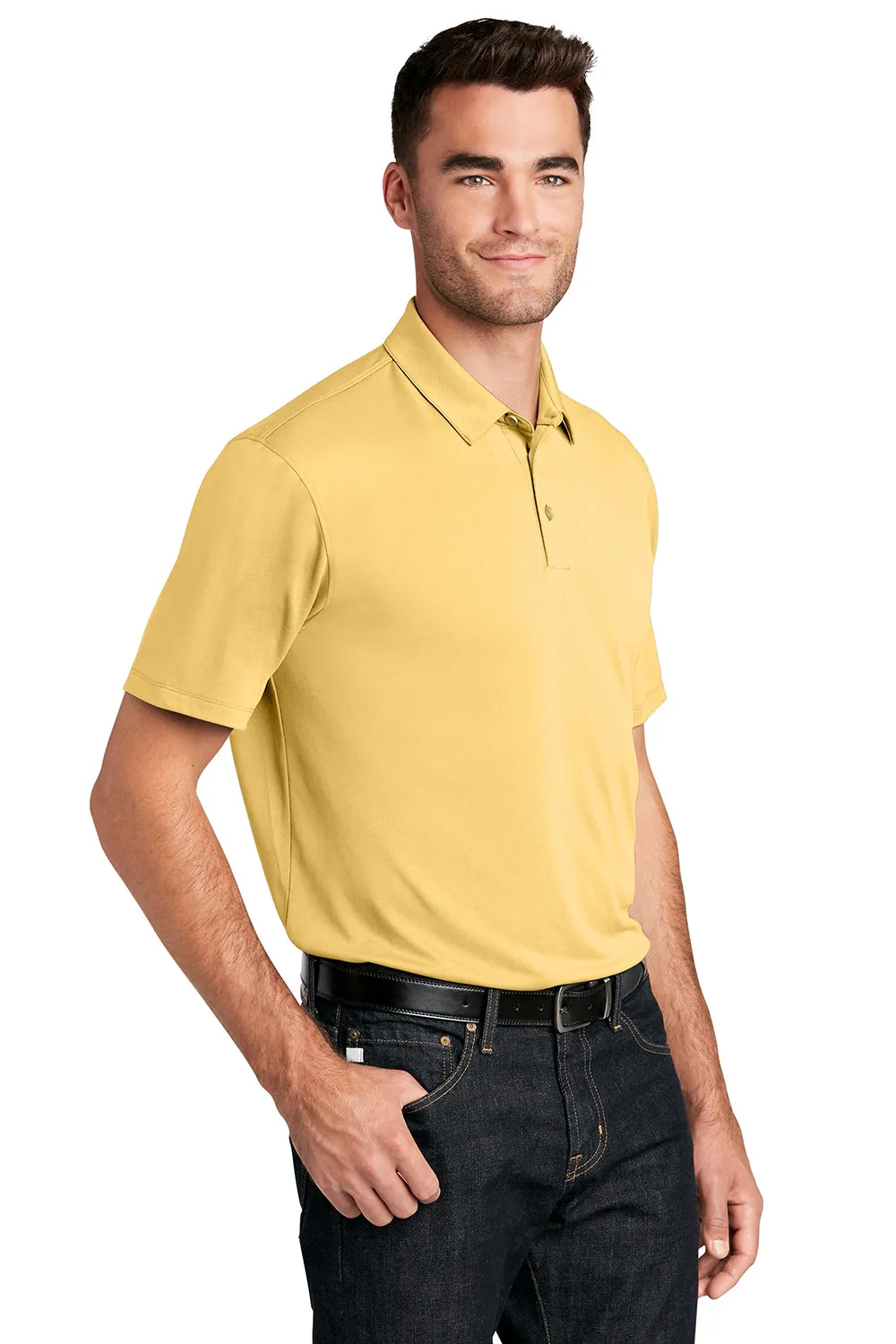 Port Authority Mens Moisture Wicking Short Sleeve Polo Shirt - Sunbeam Yellow - Closeout  Premium quality Clothing Port-Authority
