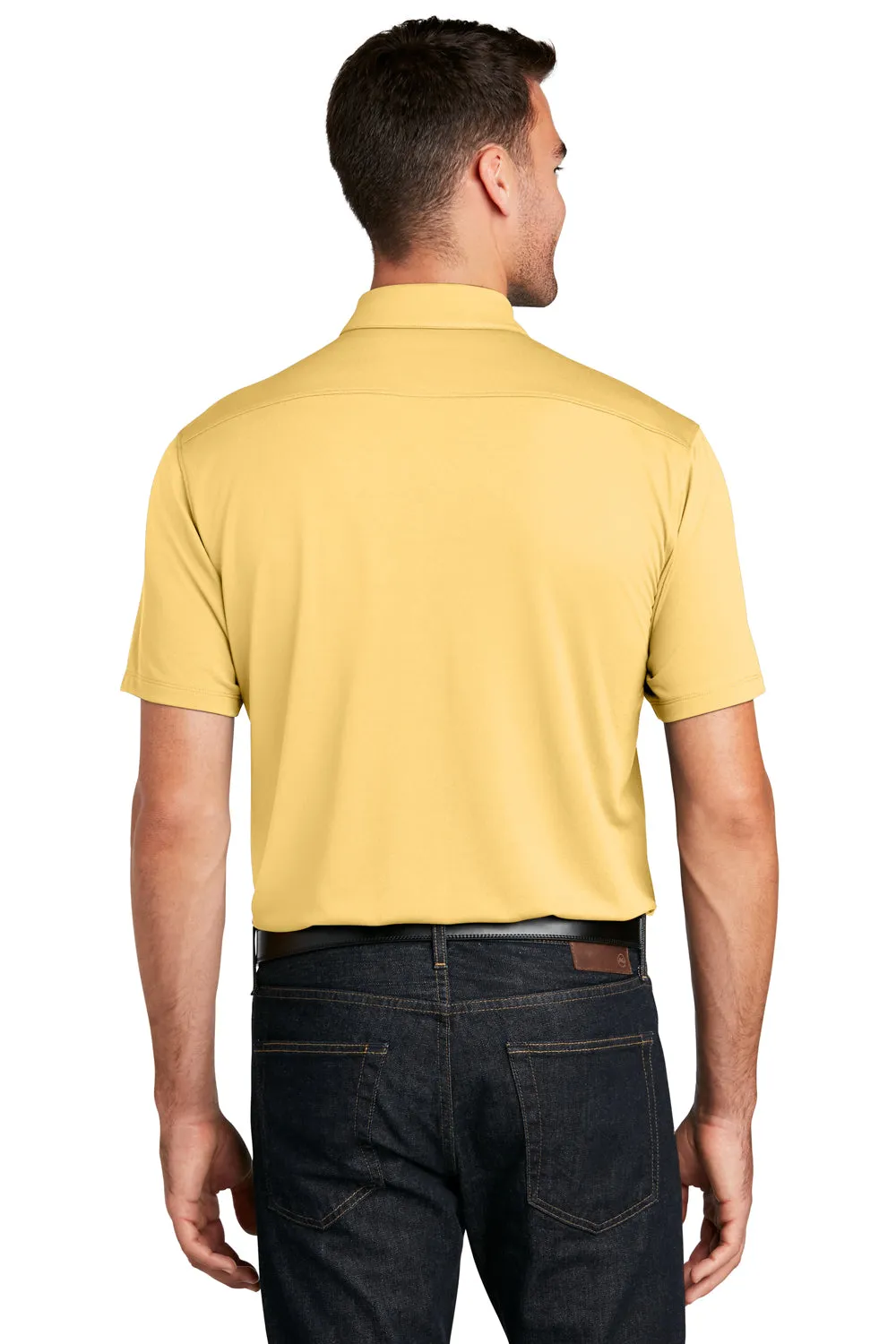 Port Authority Mens Moisture Wicking Short Sleeve Polo Shirt - Sunbeam Yellow - Closeout  Premium quality Clothing Port-Authority