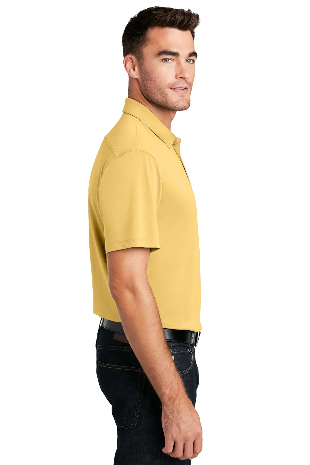Port Authority Mens Moisture Wicking Short Sleeve Polo Shirt - Sunbeam Yellow - Closeout  Premium quality Clothing Port-Authority