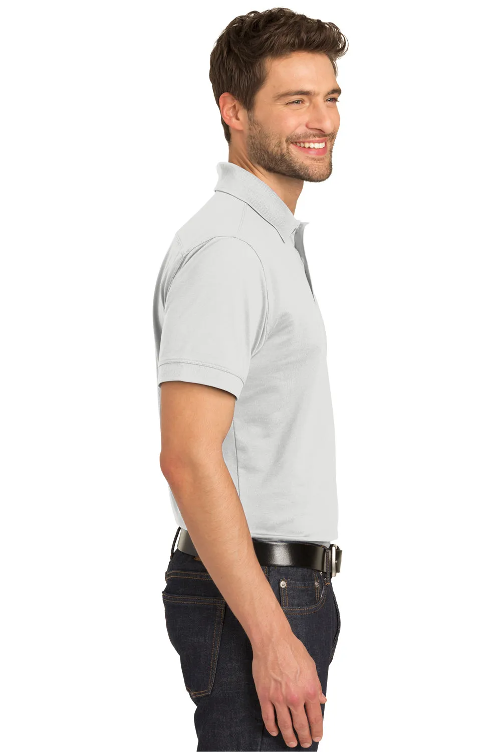 Port Authority Mens Moisture Wicking Short Sleeve Polo Shirt - White - Closeout  Premium quality Clothing Port-Authority