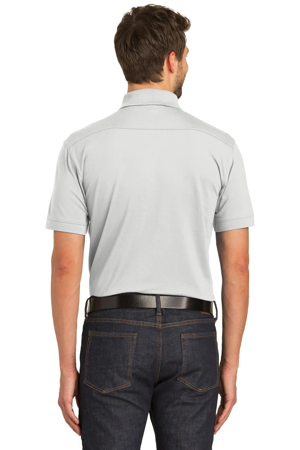Port Authority Mens Moisture Wicking Short Sleeve Polo Shirt - White - Closeout  Premium quality Clothing Port-Authority