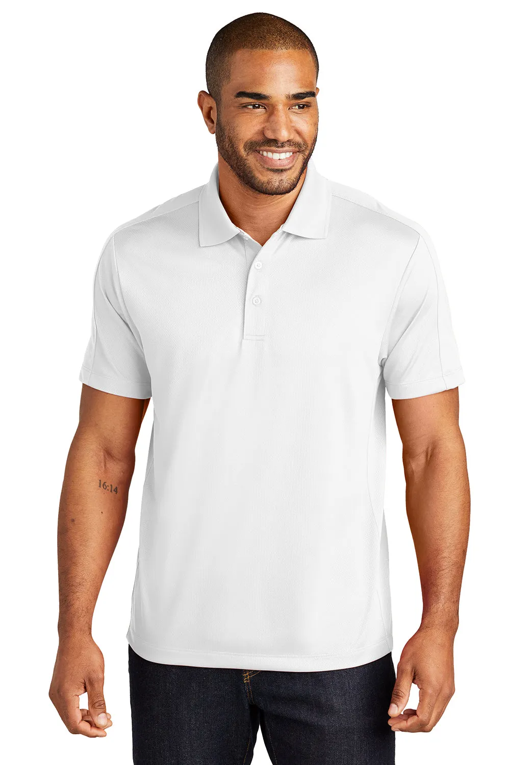 Port Authority Mens Moisture Wicking Short Sleeve Polo Shirt - White  Premium quality Clothing Port-Authority