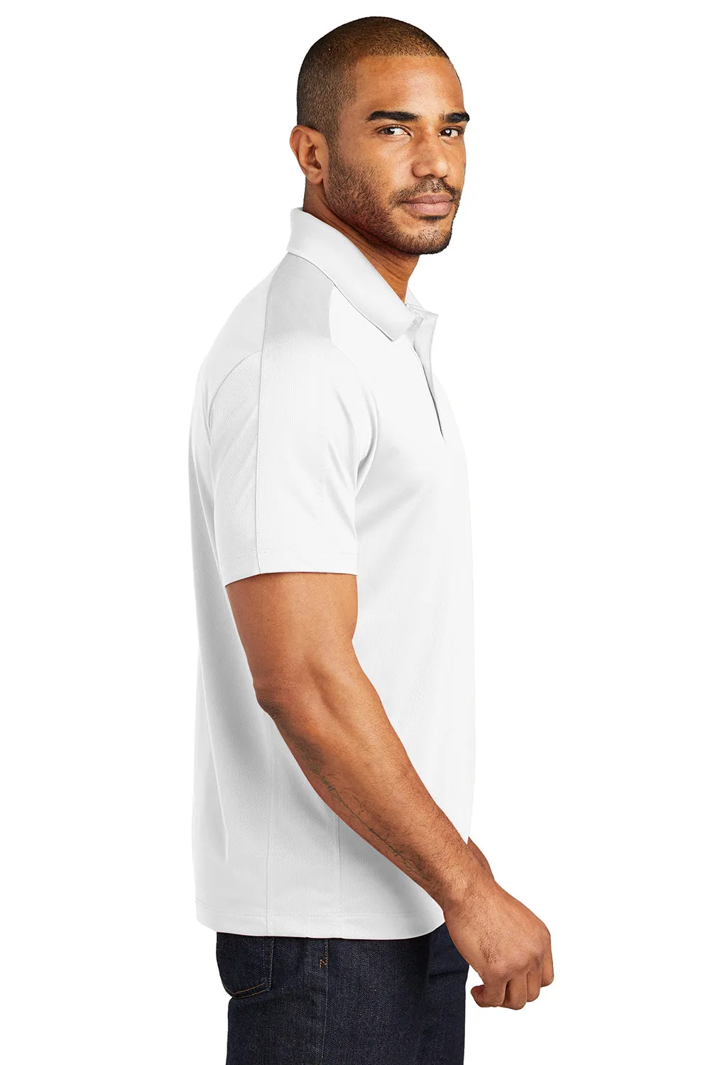 Port Authority Mens Moisture Wicking Short Sleeve Polo Shirt - White  Premium quality Clothing Port-Authority