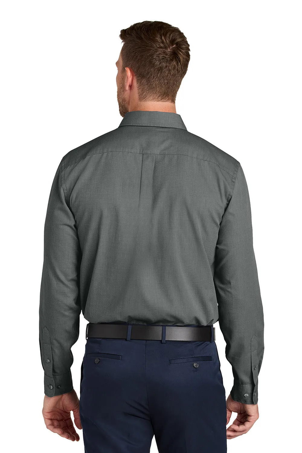 Port Authority Mens Nailhead Easy Care Long Sleeve Button Down Shirt w/ Pocket - Deep Black  Premium quality Clothing Port-Authority
