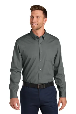 Port Authority Mens Nailhead Easy Care Long Sleeve Button Down Shirt w/ Pocket - Deep Black  Premium quality Clothing Port-Authority