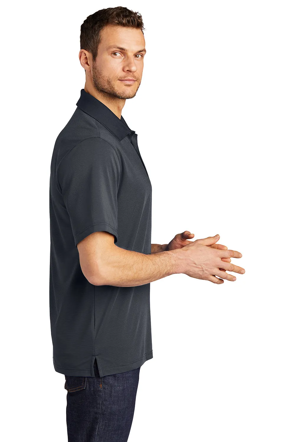 Port Authority Mens Performance Moisture Wicking Short Sleeve Polo Shirt - Graphite Grey/Black - Closeout  Premium quality Clothing Port-Authority