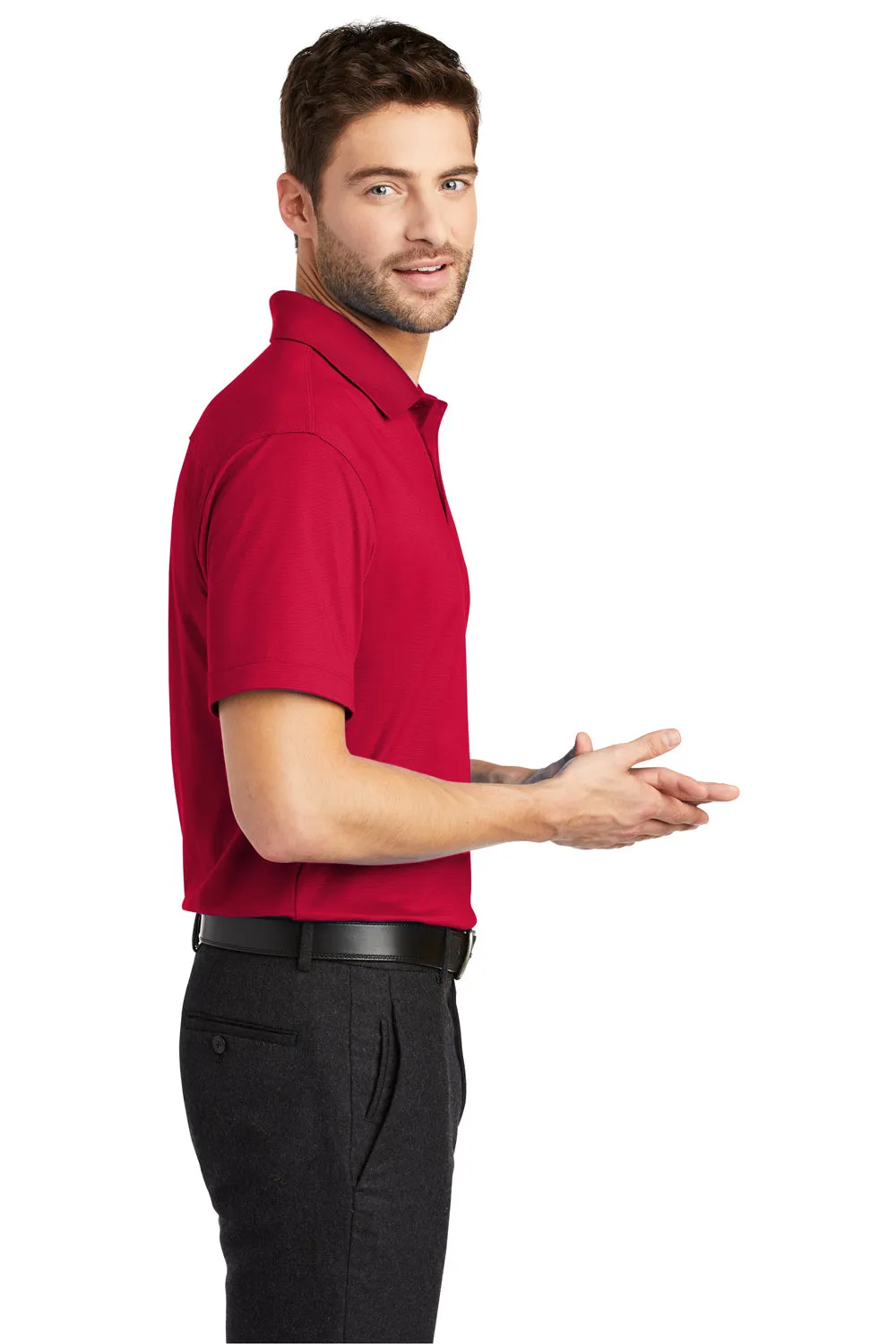 Port Authority Mens Rapid Dry Moisture Wicking Short Sleeve Polo Shirt - Engine Red  Premium quality Clothing Port-Authority