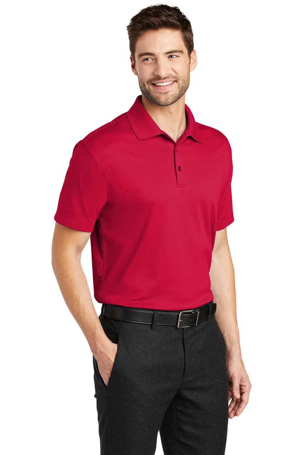 Port Authority Mens Rapid Dry Moisture Wicking Short Sleeve Polo Shirt - Engine Red  Premium quality Clothing Port-Authority