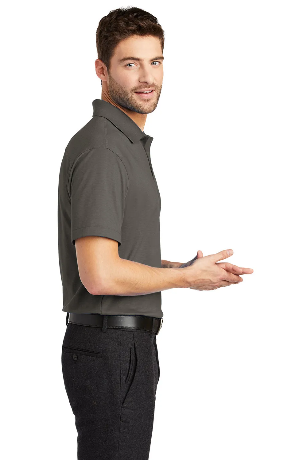 Port Authority Mens Rapid Dry Moisture Wicking Short Sleeve Polo Shirt - Smoke Grey  Premium quality Clothing Port-Authority