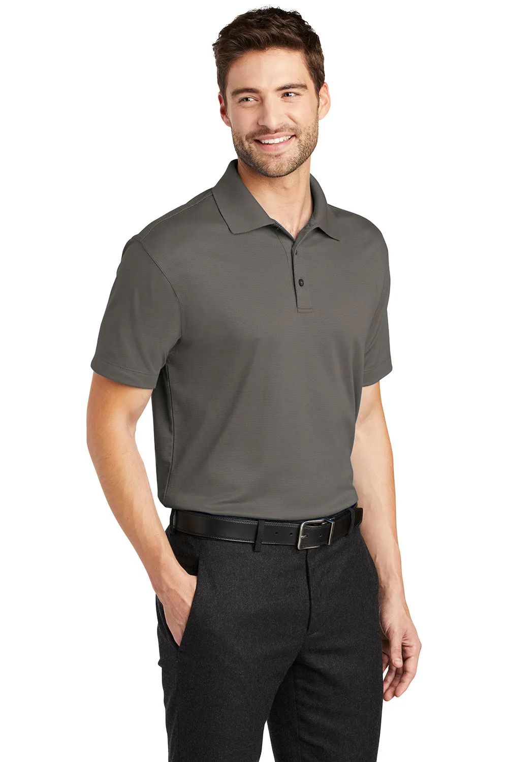 Port Authority Mens Rapid Dry Moisture Wicking Short Sleeve Polo Shirt - Smoke Grey  Premium quality Clothing Port-Authority
