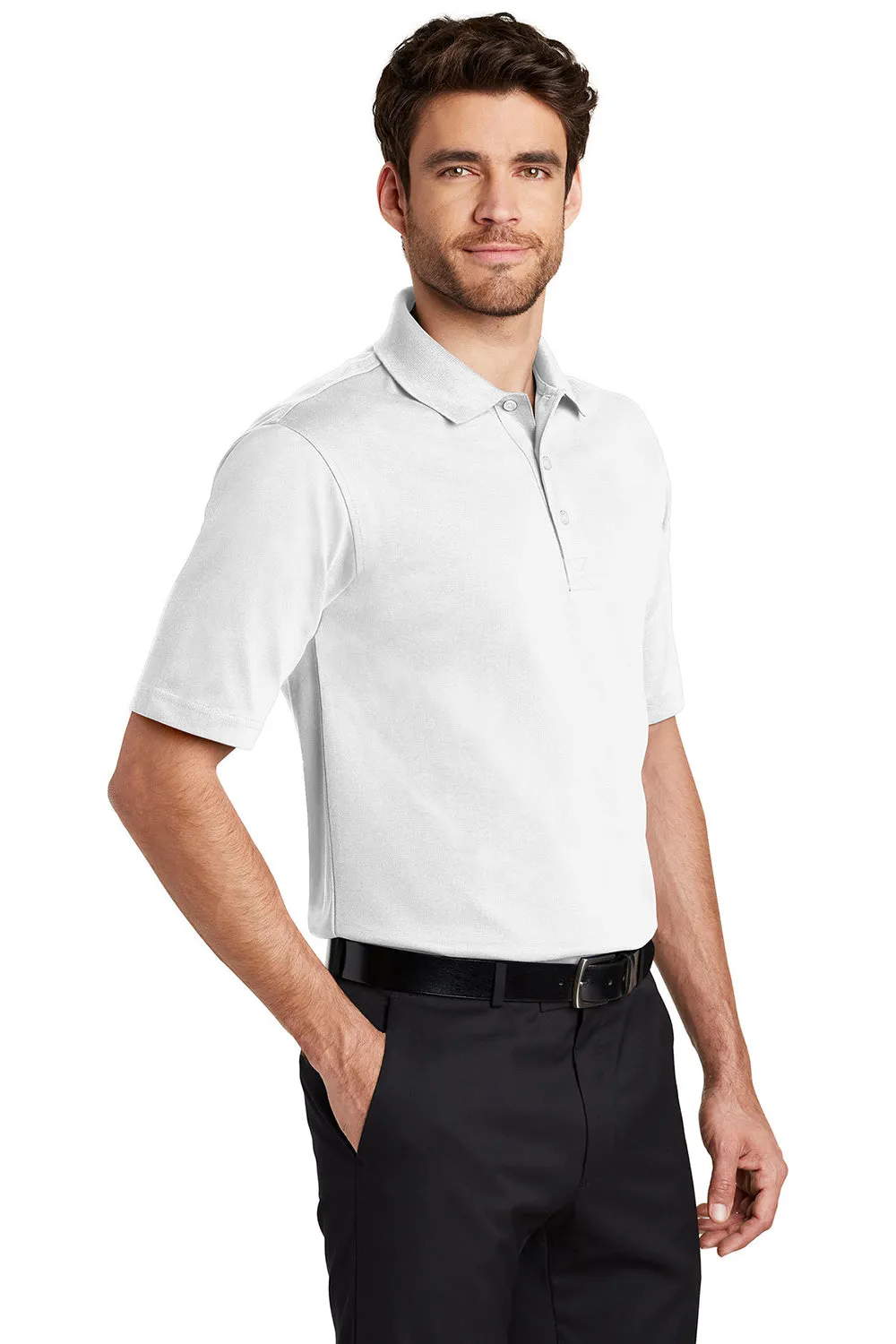 Port Authority Mens Rapid Dry Moisture Wicking Short Sleeve Polo Shirt - White  Premium quality Clothing Port-Authority
