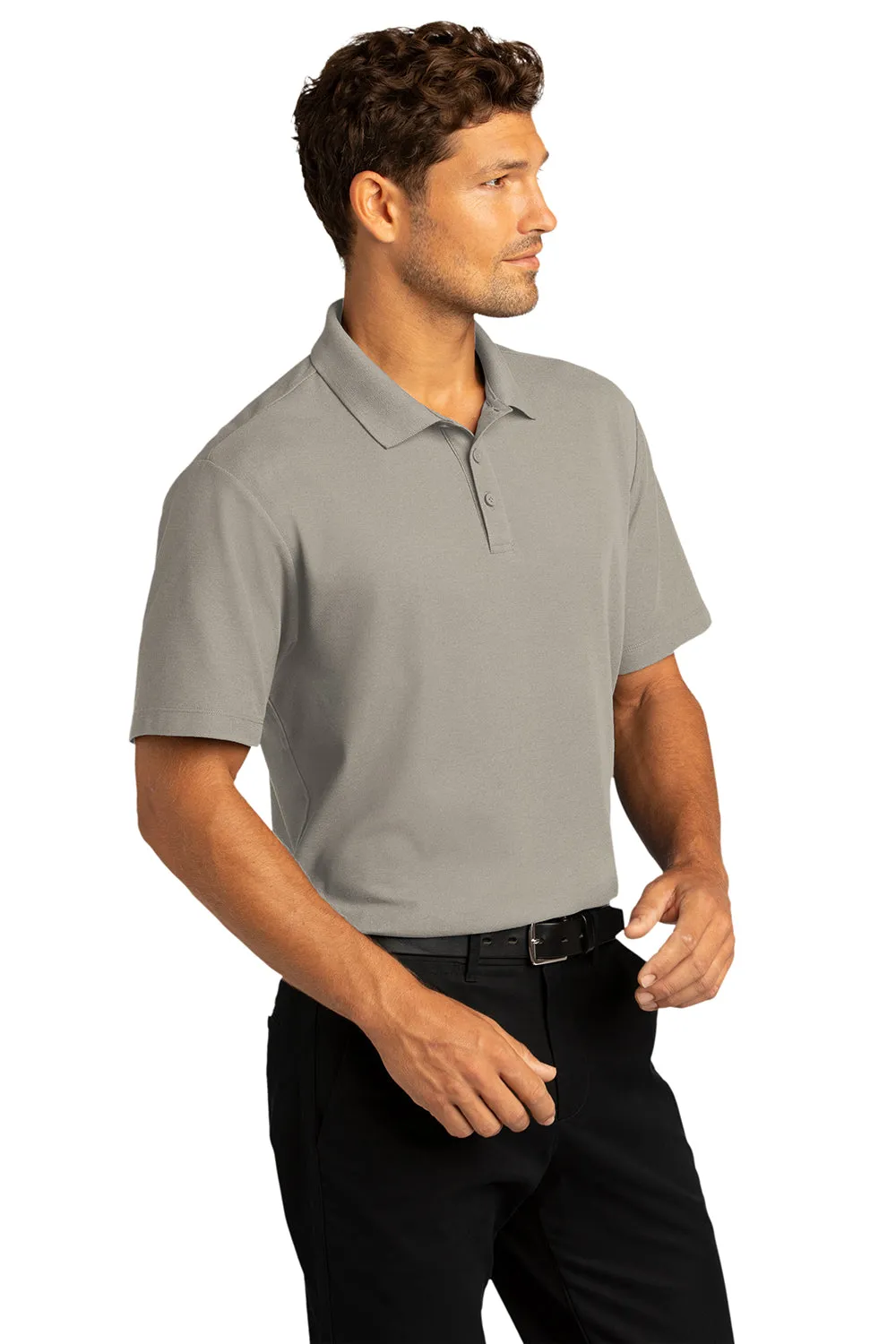 Port Authority Mens React SuperPro Snag Resistant Short Sleeve Polo Shirt - Gusty Grey  Premium quality Clothing Port-Authority