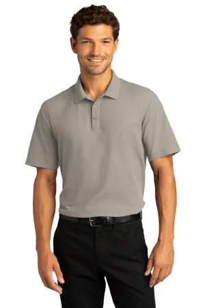 Port Authority Mens React SuperPro Snag Resistant Short Sleeve Polo Shirt - Gusty Grey  Premium quality Clothing Port-Authority