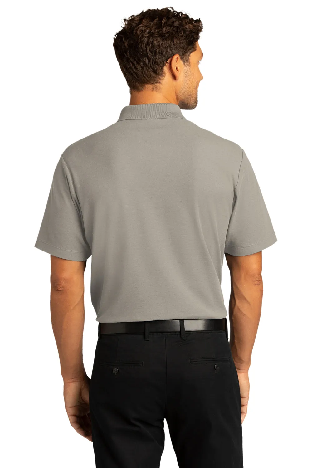 Port Authority Mens React SuperPro Snag Resistant Short Sleeve Polo Shirt - Gusty Grey  Premium quality Clothing Port-Authority