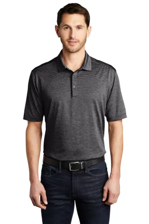 Port Authority Mens Shadow Stripe Moisture Wicking Short Sleeve Polo Shirt - Deep Black  Premium quality Clothing Port-Authority