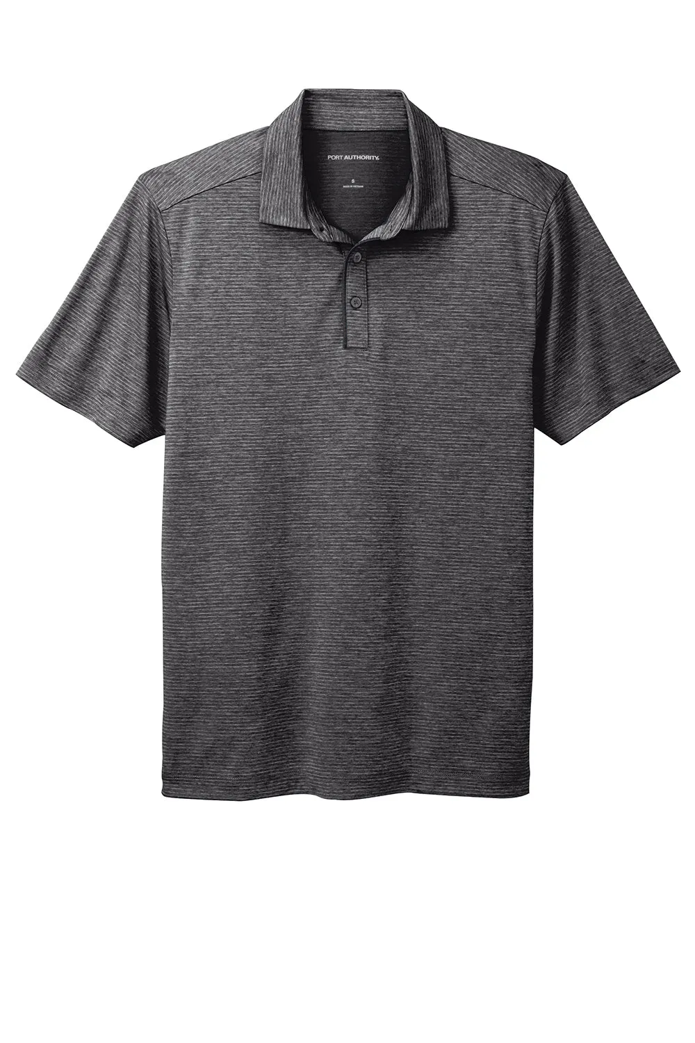 Port Authority Mens Shadow Stripe Moisture Wicking Short Sleeve Polo Shirt - Deep Black  Premium quality Clothing Port-Authority