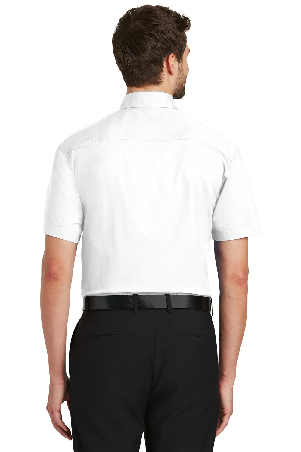 Port Authority Mens Short Sleeve Button Down Shirt w/ Pocket - White - Closeout  Premium quality Clothing Port-Authority