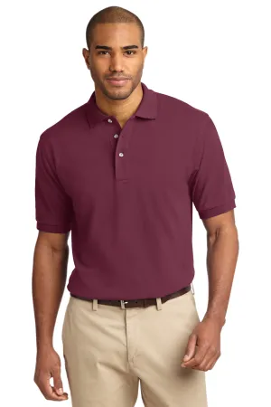 Port Authority Mens Shrink Resistant Short Sleeve Polo Shirt - Burgundy - Closeout  Premium quality Clothing Port-Authority