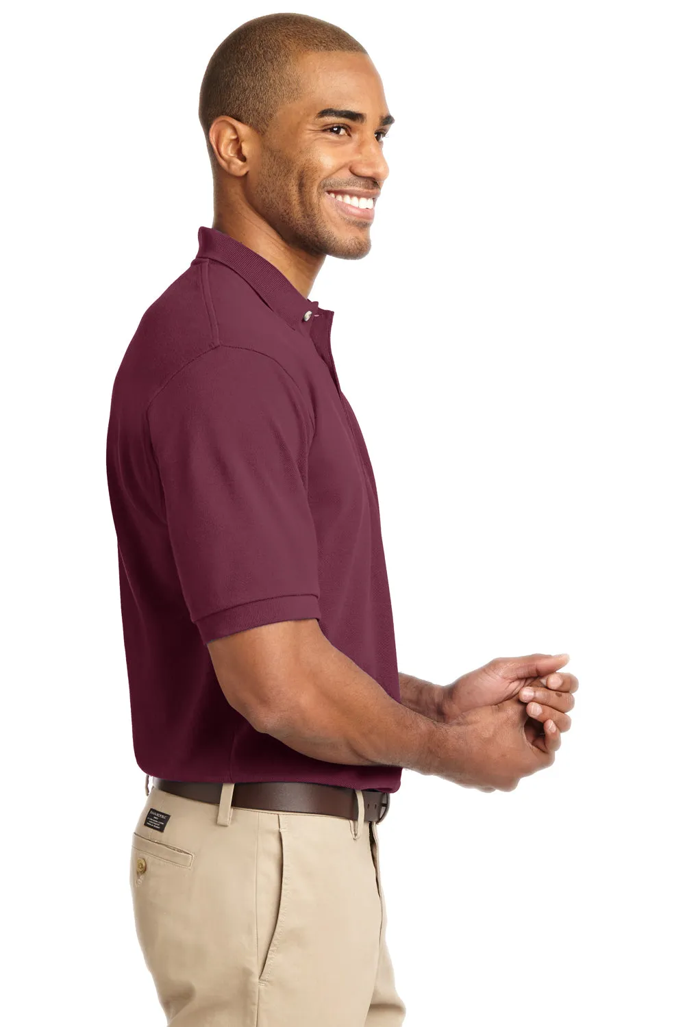 Port Authority Mens Shrink Resistant Short Sleeve Polo Shirt - Burgundy - Closeout  Premium quality Clothing Port-Authority
