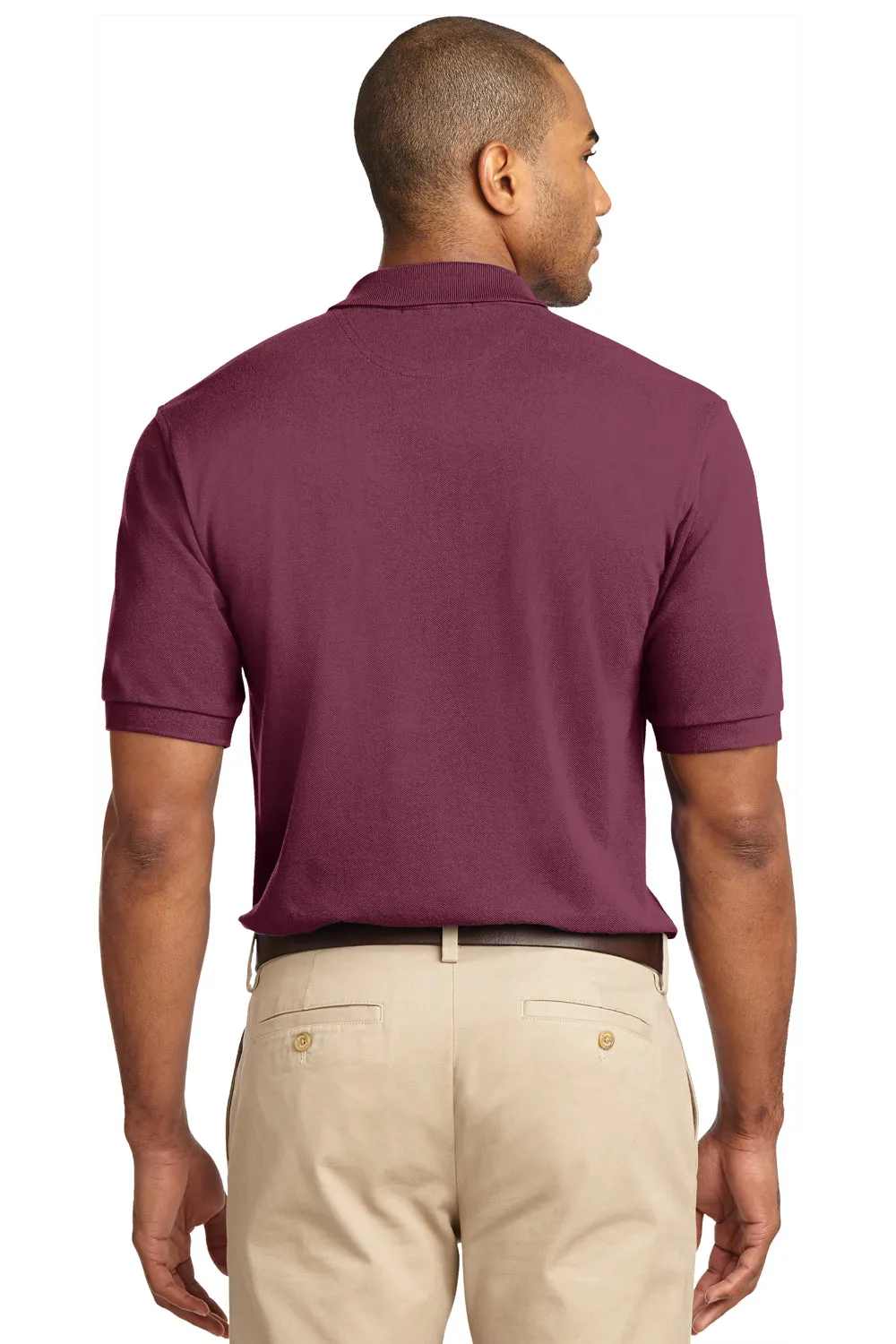 Port Authority Mens Shrink Resistant Short Sleeve Polo Shirt - Burgundy - Closeout  Premium quality Clothing Port-Authority