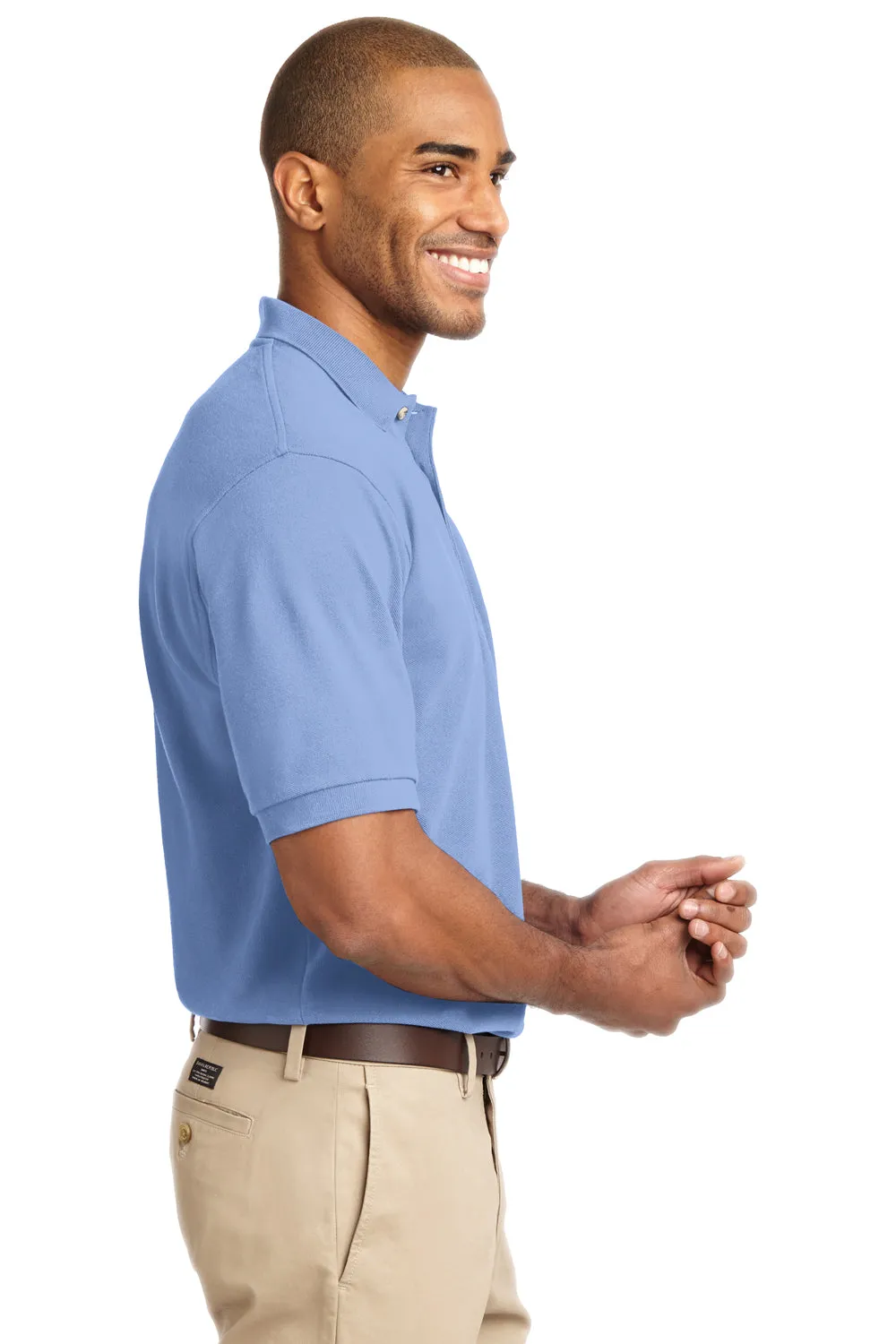 Port Authority Mens Shrink Resistant Short Sleeve Polo Shirt - Light Blue - Closeout  Premium quality Clothing Port-Authority