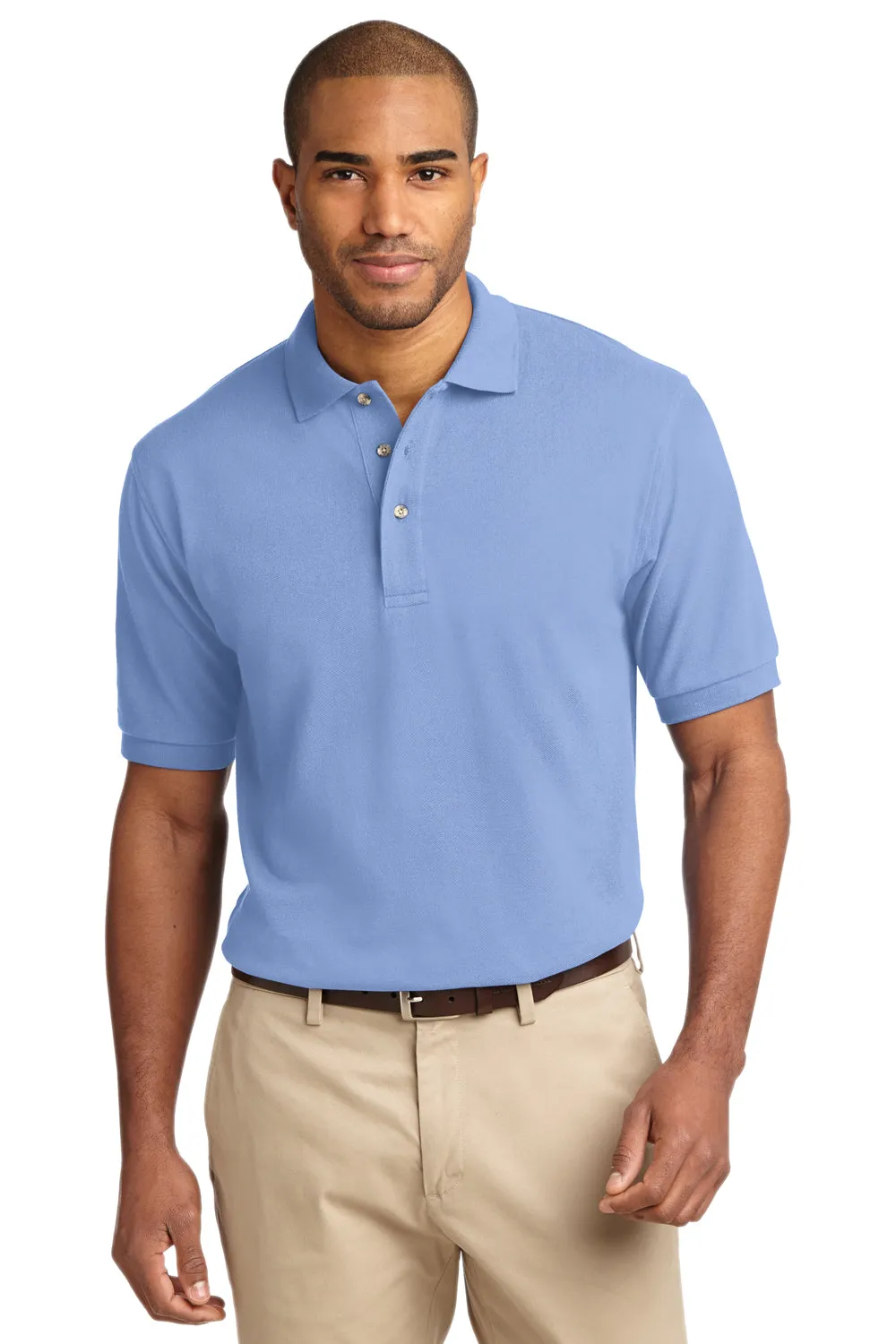 Port Authority Mens Shrink Resistant Short Sleeve Polo Shirt - Light Blue - Closeout  Premium quality Clothing Port-Authority