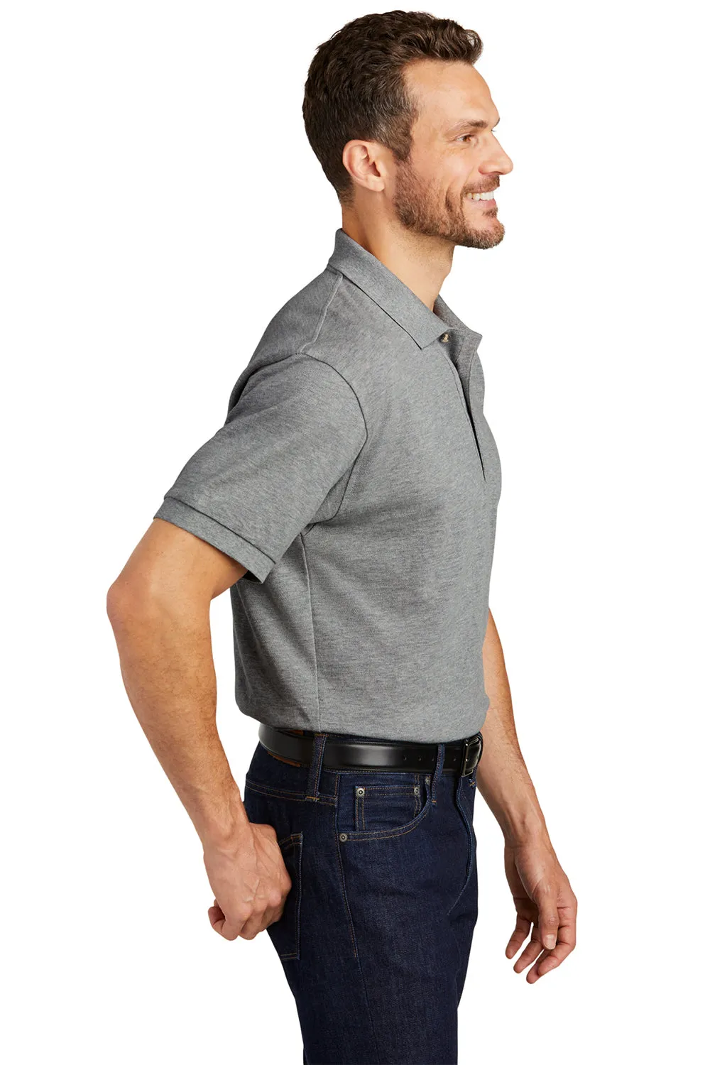 Port Authority Mens Shrink Resistant Short Sleeve Polo Shirt - Oxford Grey  Premium quality Clothing Port-Authority
