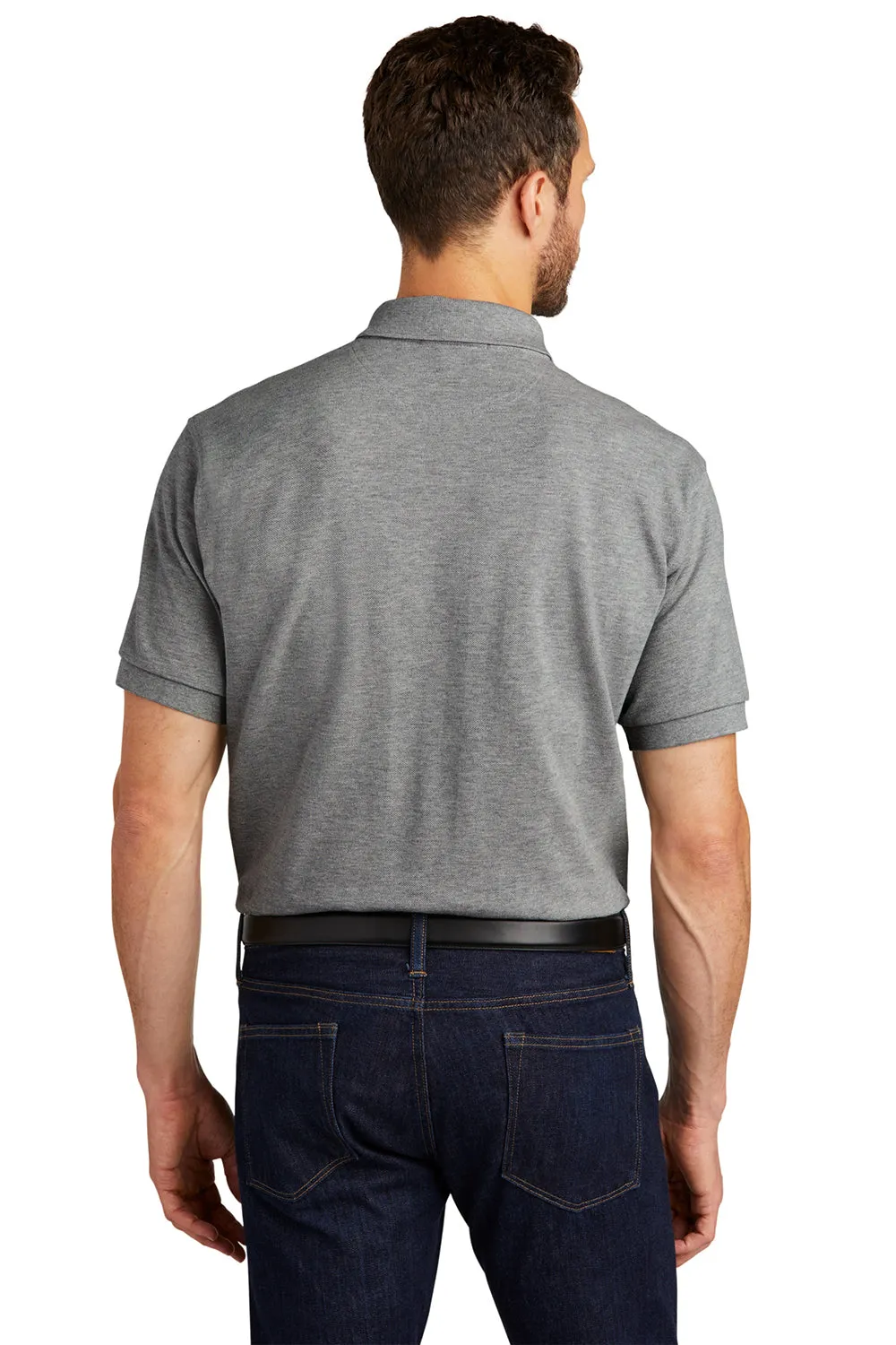 Port Authority Mens Shrink Resistant Short Sleeve Polo Shirt - Oxford Grey  Premium quality Clothing Port-Authority