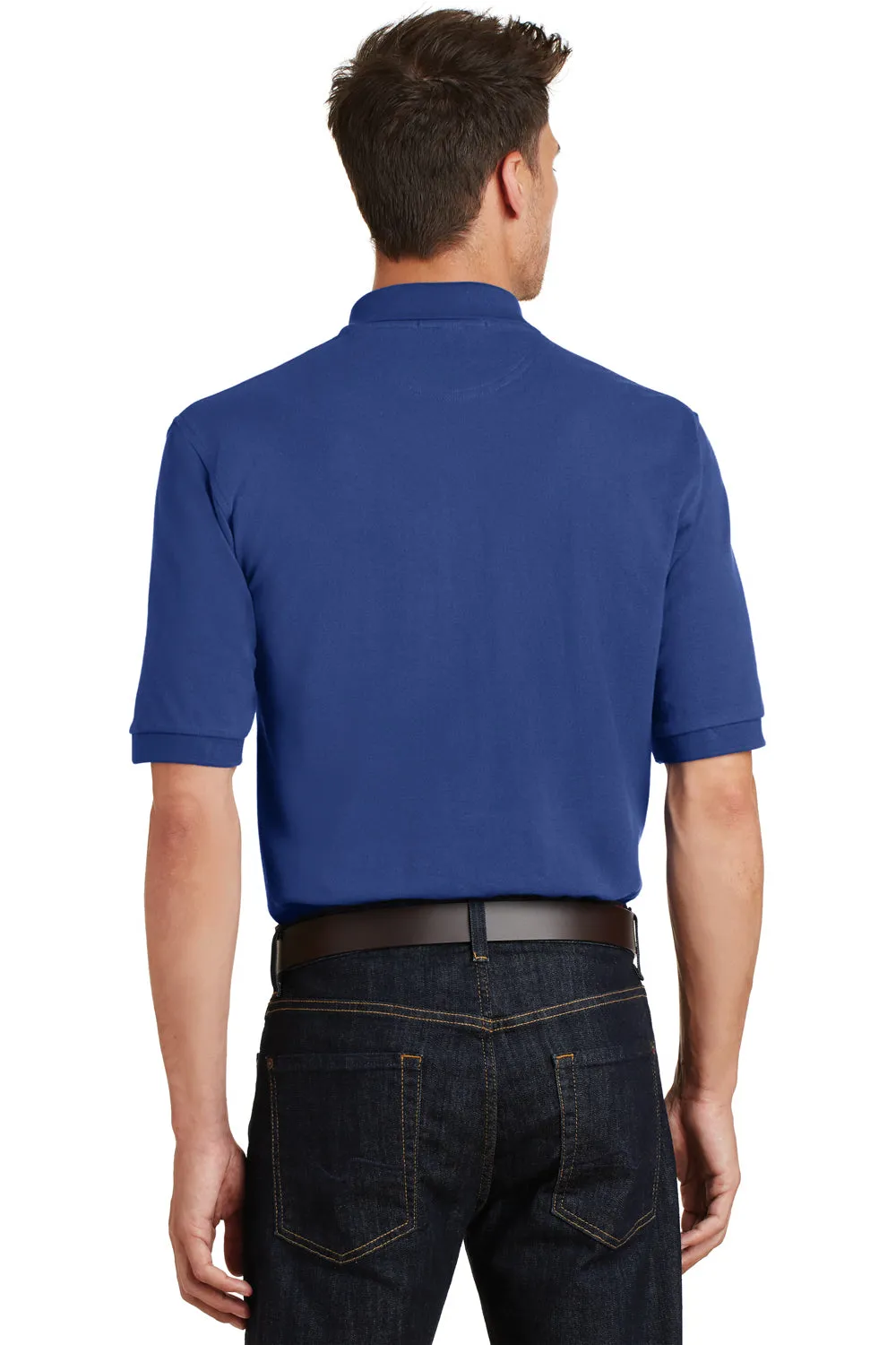 Port Authority Mens Shrink Resistant Short Sleeve Polo Shirt w/ Pocket - Royal Blue  Premium quality Clothing Port-Authority