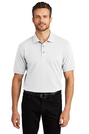 Port Authority Mens Shrink Resistant Short Sleeve Polo Shirt - White  Premium quality Clothing Port-Authority