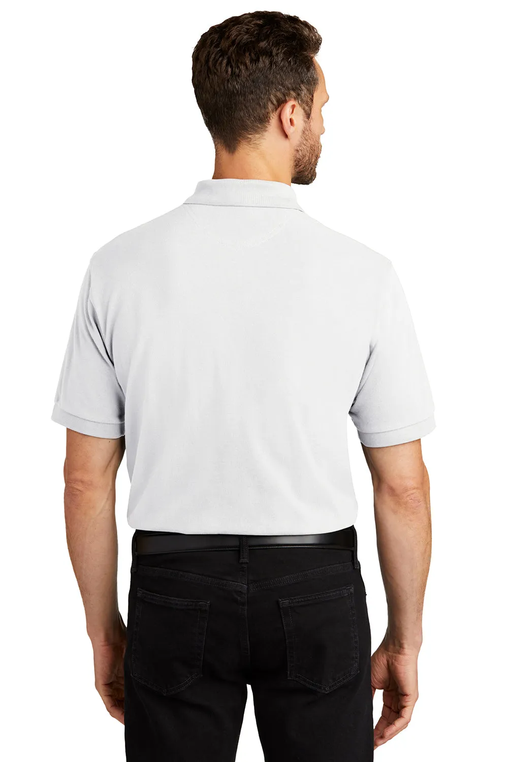 Port Authority Mens Shrink Resistant Short Sleeve Polo Shirt - White  Premium quality Clothing Port-Authority