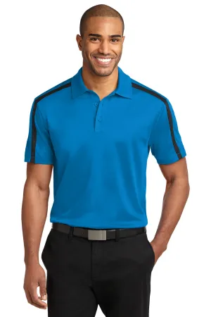 Port Authority Mens Silk Touch Performance Moisture Wicking Short Sleeve Polo Shirt - Brilliant Blue/Black  Premium quality Clothing Port-Authority