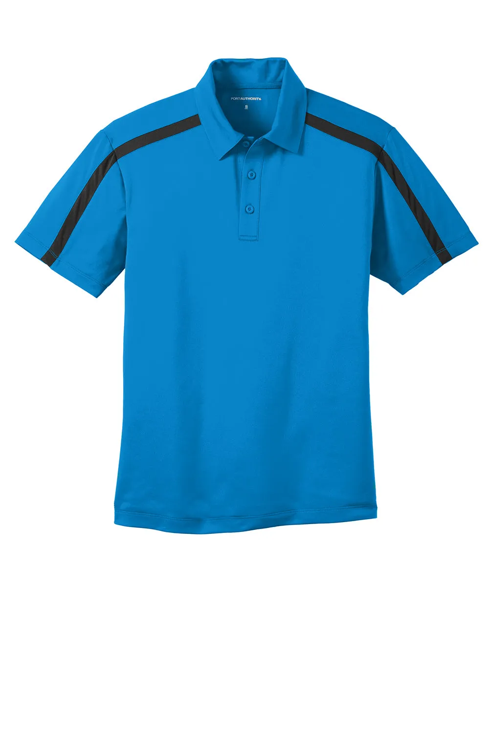 Port Authority Mens Silk Touch Performance Moisture Wicking Short Sleeve Polo Shirt - Brilliant Blue/Black  Premium quality Clothing Port-Authority