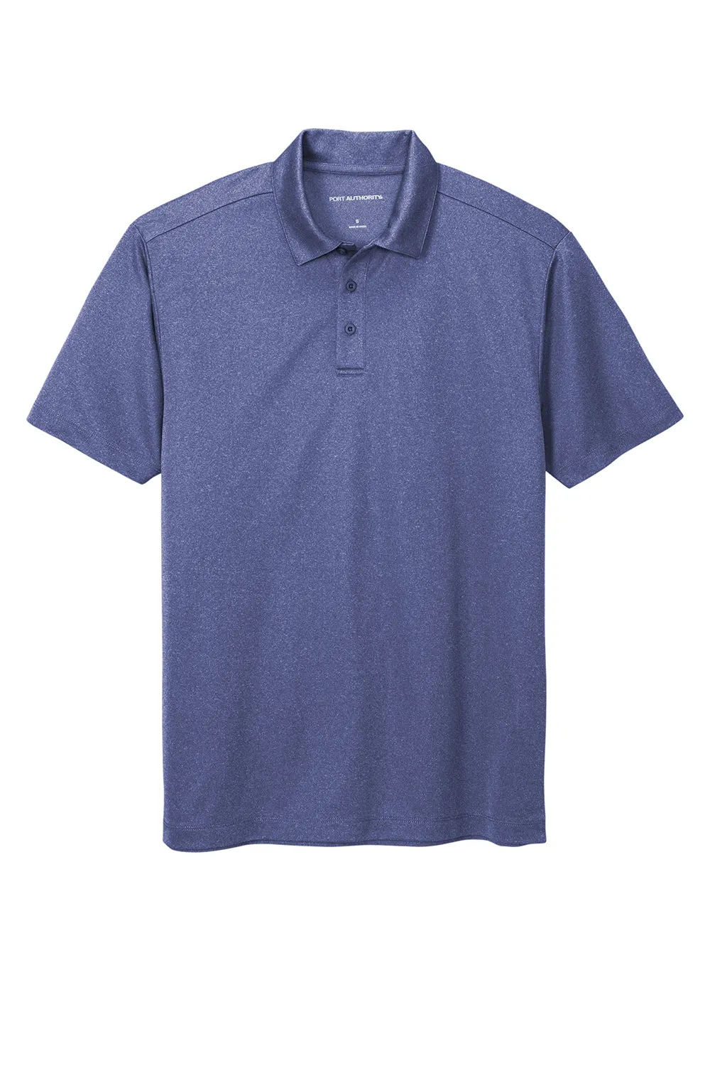 Port Authority Mens Silk Touch Performance Moisture Wicking Short Sleeve Polo Shirt - Heather Royal Blue  Premium quality Clothing Port-Authority
