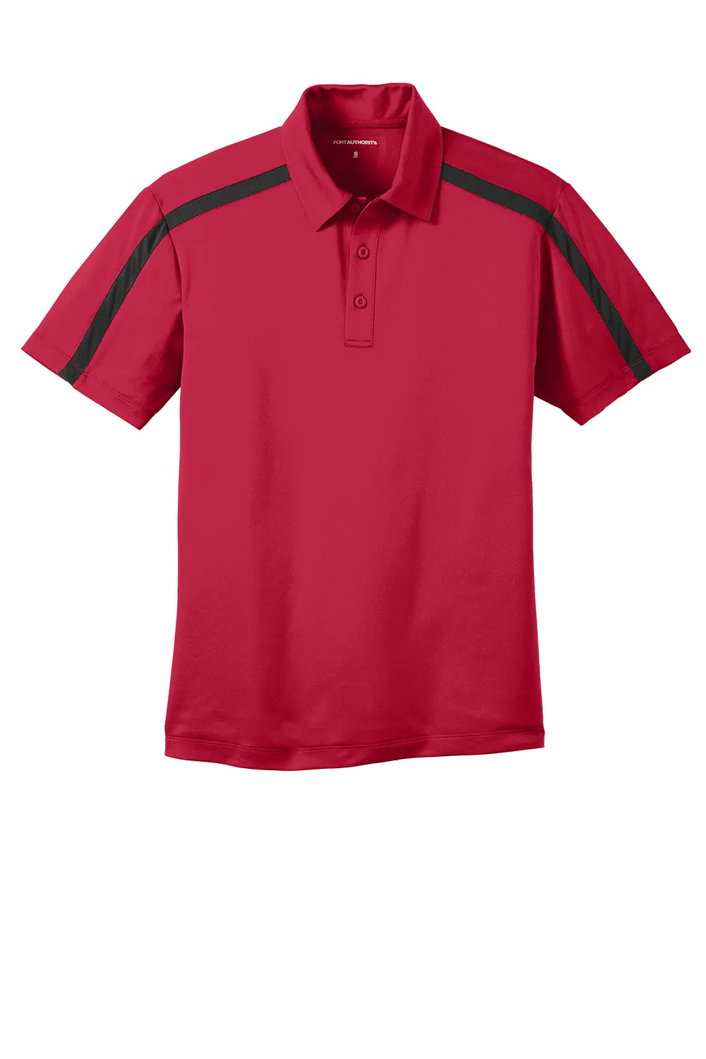 Port Authority Mens Silk Touch Performance Moisture Wicking Short Sleeve Polo Shirt - Red/Black  Premium quality Clothing Port-Authority