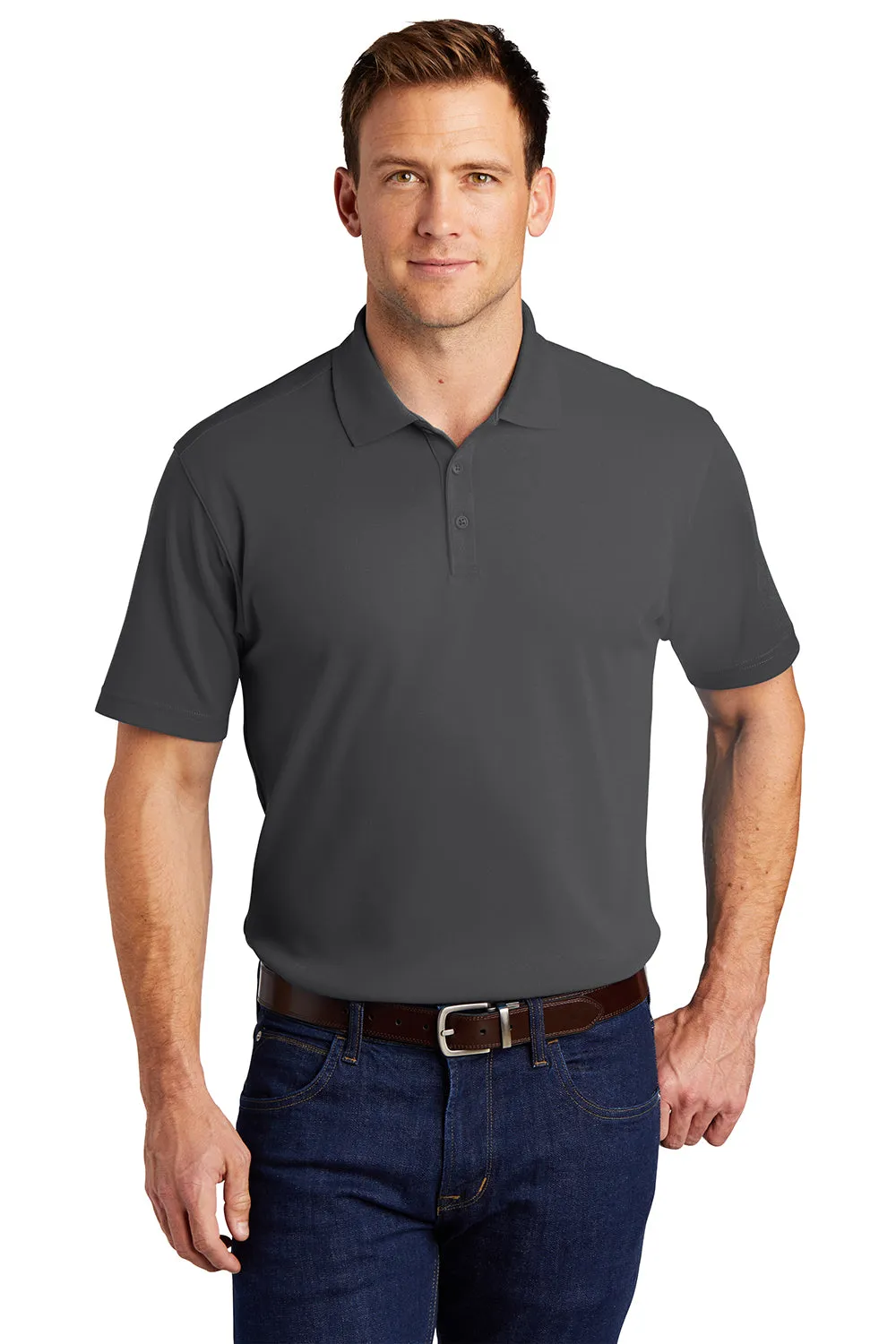 Port Authority Mens Silk Touch Performance Moisture Wicking Short Sleeve Polo Shirt - Sterling Grey  Premium quality Clothing Port-Authority