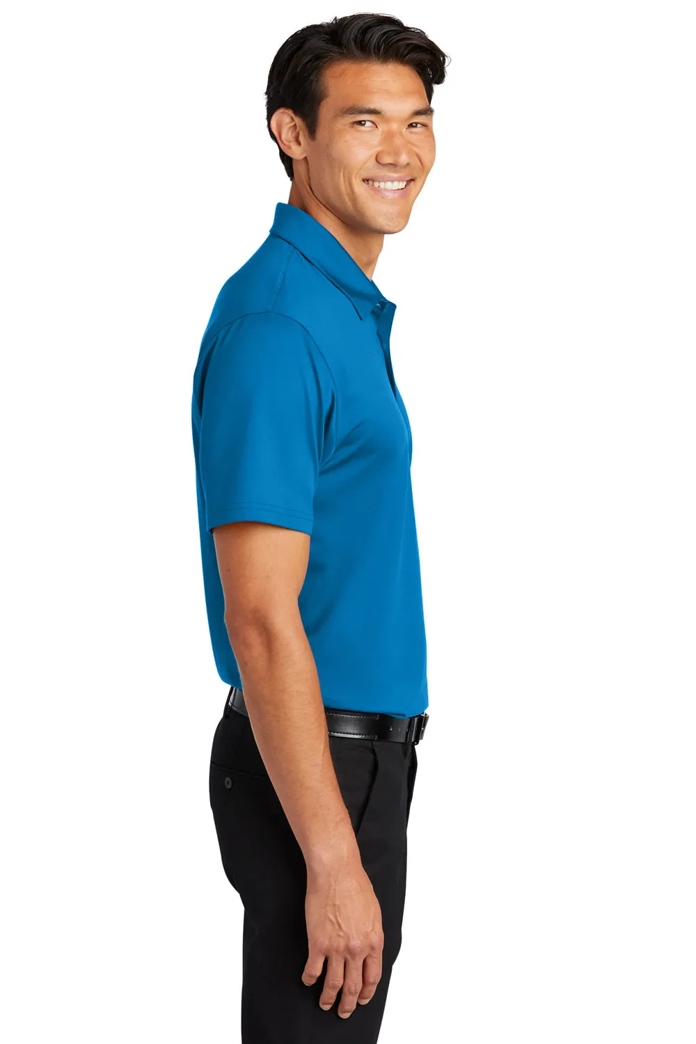 Port Authority Mens Staff Performance Moisture Wicking Short Sleeve Polo Shirt - Brilliant Blue  Premium quality Clothing Port-Authority