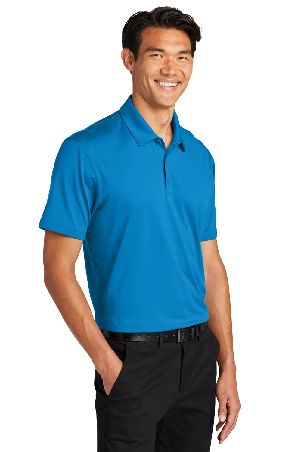 Port Authority Mens Staff Performance Moisture Wicking Short Sleeve Polo Shirt - Brilliant Blue  Premium quality Clothing Port-Authority
