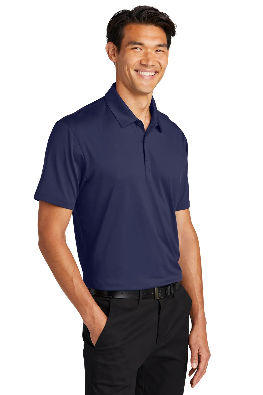 Port Authority Mens Staff Performance Moisture Wicking Short Sleeve Polo Shirt - True Navy Blue  Premium quality Clothing Port-Authority