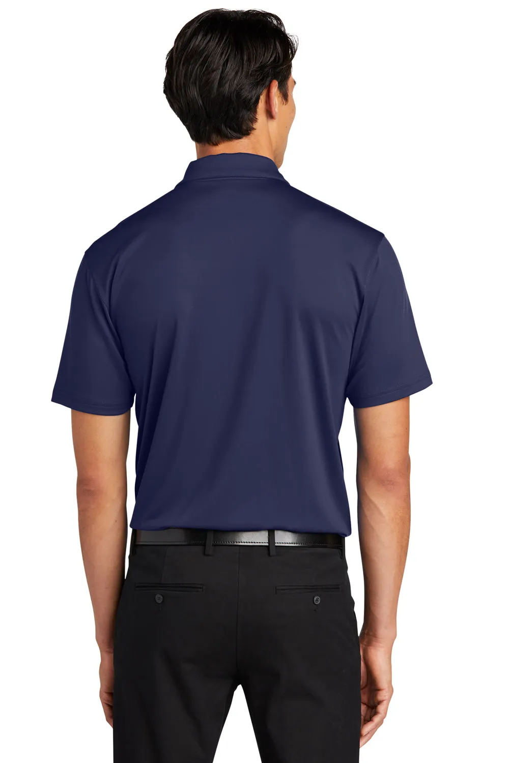 Port Authority Mens Staff Performance Moisture Wicking Short Sleeve Polo Shirt - True Navy Blue  Premium quality Clothing Port-Authority