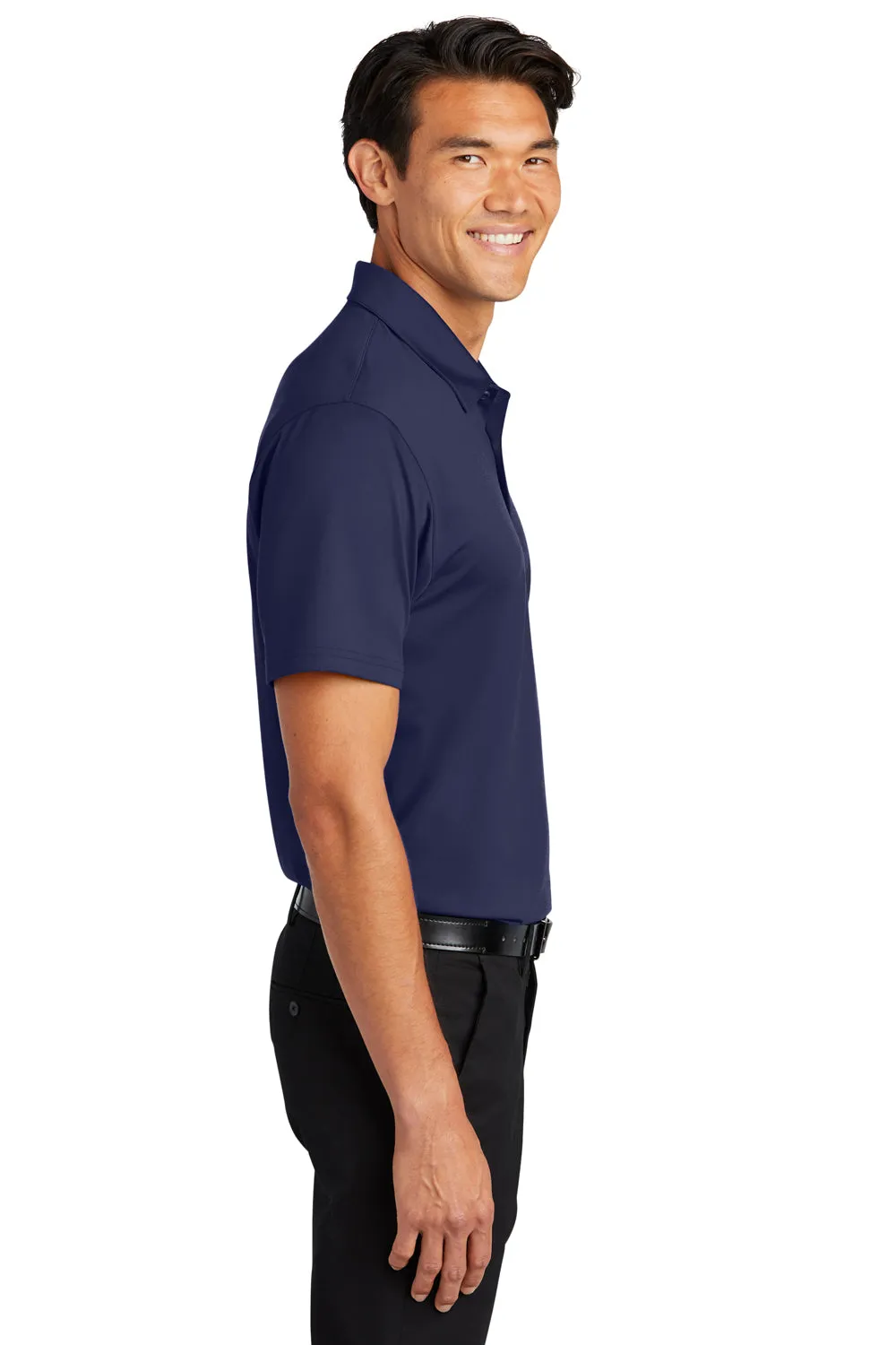 Port Authority Mens Staff Performance Moisture Wicking Short Sleeve Polo Shirt - True Navy Blue  Premium quality Clothing Port-Authority