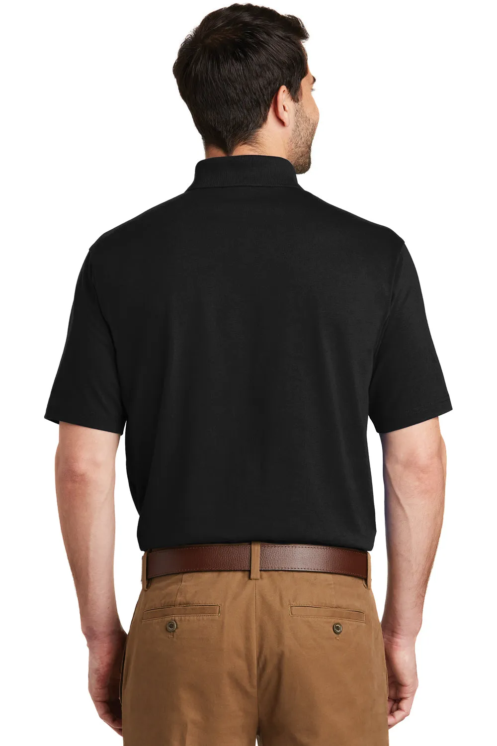 Port Authority Mens SuperPro Moisture Wicking Short Sleeve Polo Shirt - Black - Closeout  Premium quality Clothing Port-Authority