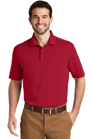 Port Authority Mens SuperPro Moisture Wicking Short Sleeve Polo Shirt - Rich Red - Closeout  Premium quality Clothing Port-Authority