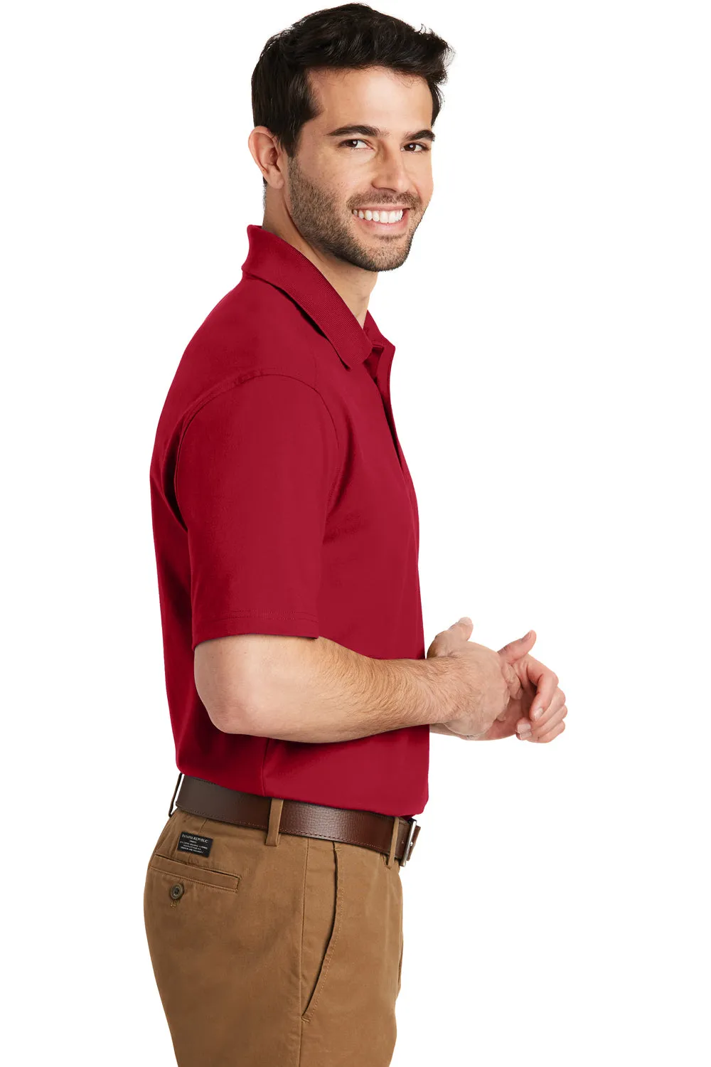 Port Authority Mens SuperPro Moisture Wicking Short Sleeve Polo Shirt - Rich Red - Closeout  Premium quality Clothing Port-Authority