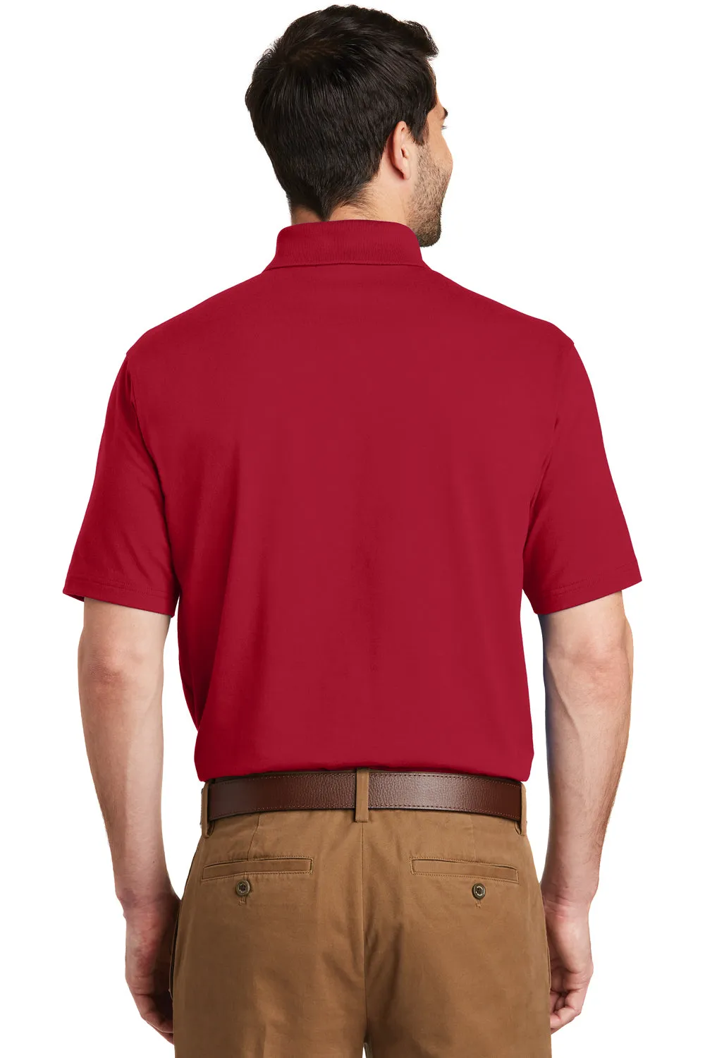 Port Authority Mens SuperPro Moisture Wicking Short Sleeve Polo Shirt - Rich Red - Closeout  Premium quality Clothing Port-Authority