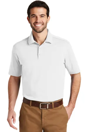 Port Authority Mens SuperPro Moisture Wicking Short Sleeve Polo Shirt - White - Closeout  Premium quality Clothing Port-Authority