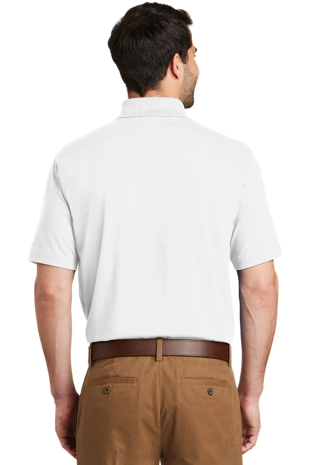 Port Authority Mens SuperPro Moisture Wicking Short Sleeve Polo Shirt - White - Closeout  Premium quality Clothing Port-Authority