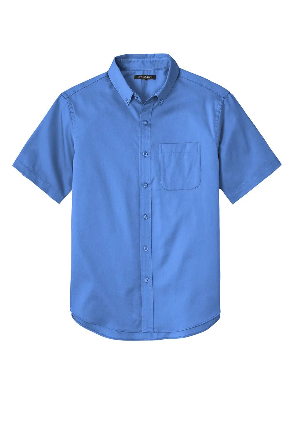 Port Authority Mens SuperPro Wrinkle Resistant React Short Sleeve Button Down Shirt w/ Pocket - Ultramarine Blue  Premium quality Clothing Port-Authority