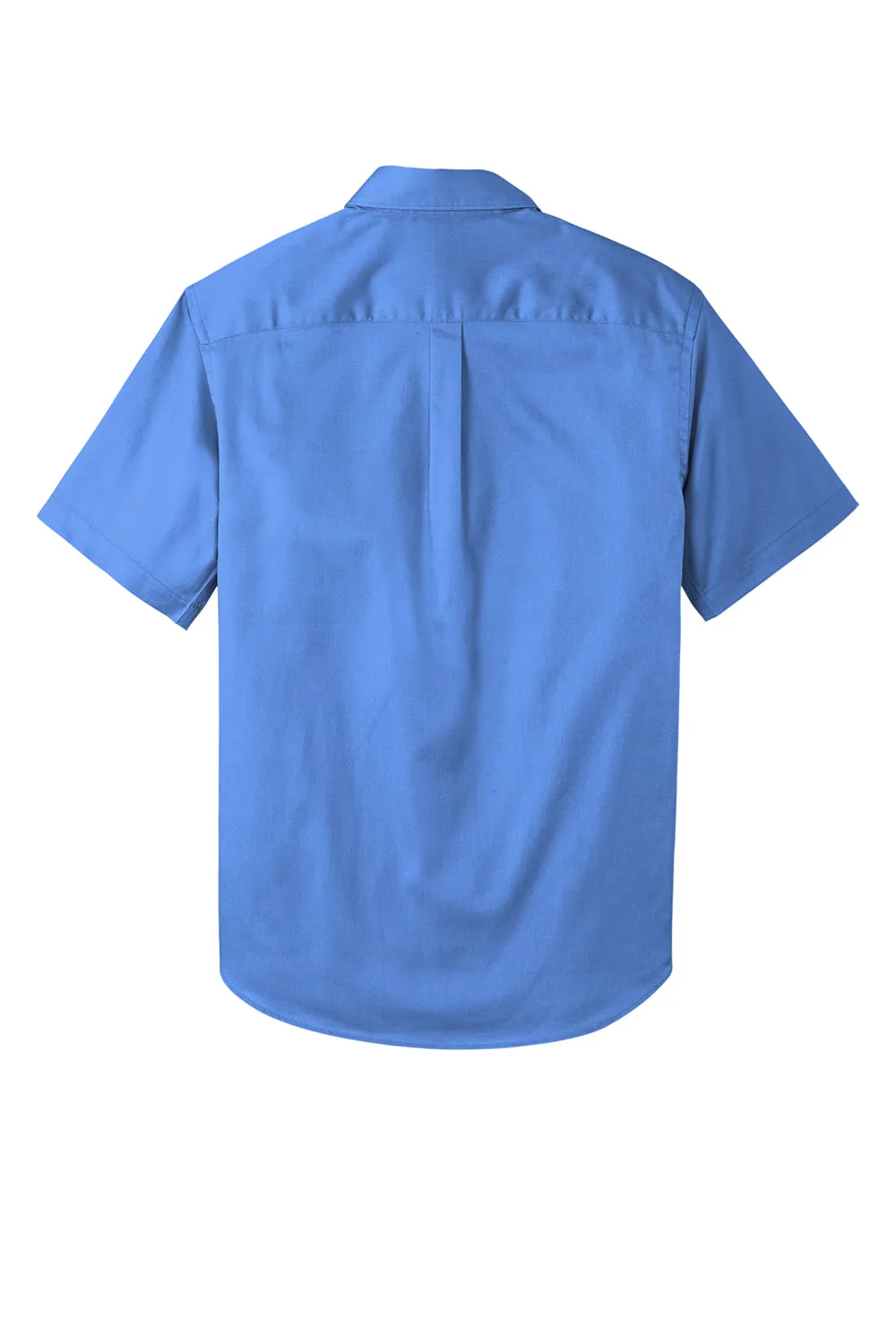 Port Authority Mens SuperPro Wrinkle Resistant React Short Sleeve Button Down Shirt w/ Pocket - Ultramarine Blue  Premium quality Clothing Port-Authority