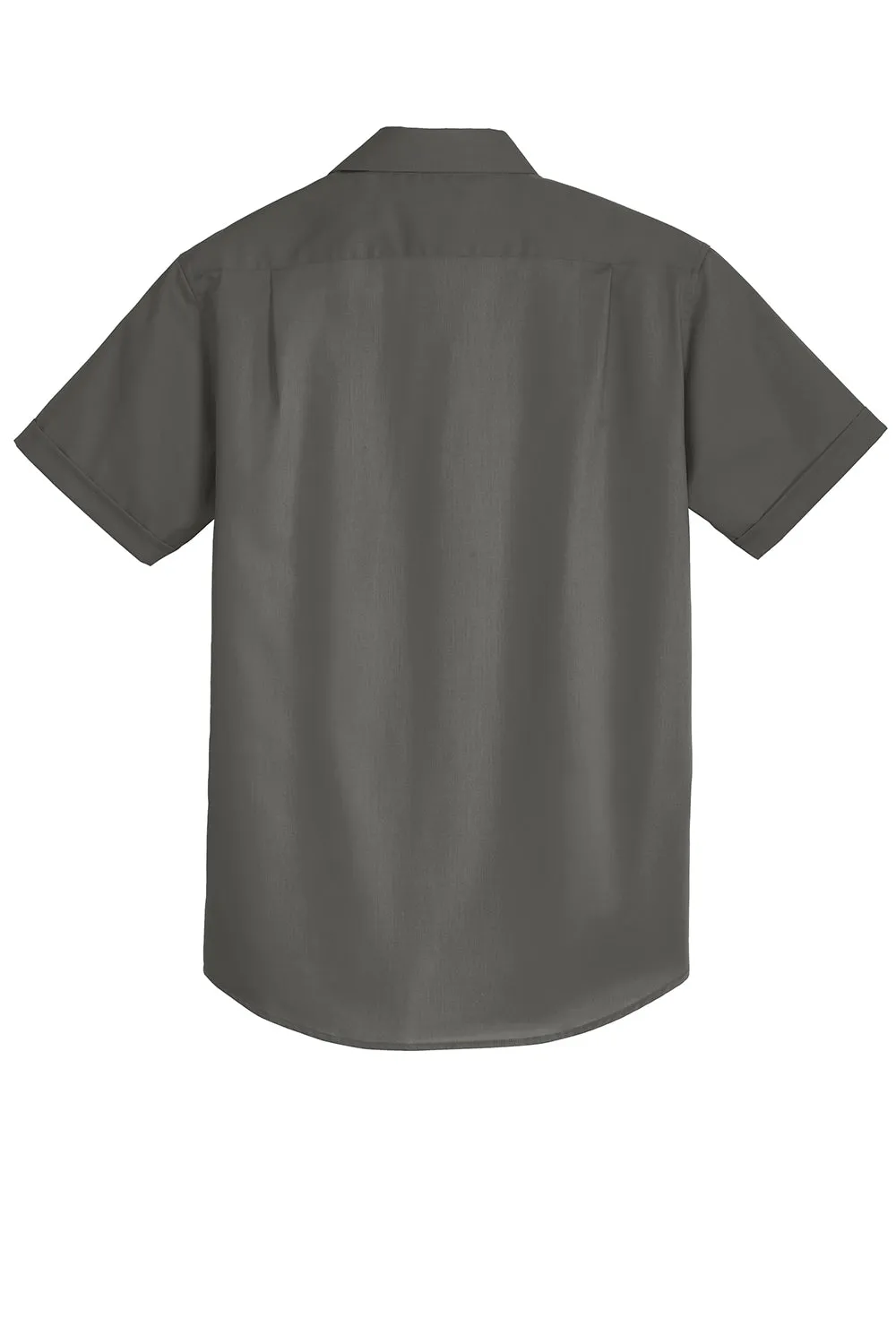 Port Authority Mens SuperPro Wrinkle Resistant Short Sleeve Button Down Shirt w/ Pocket - Sterling Grey  Premium quality Clothing Port-Authority